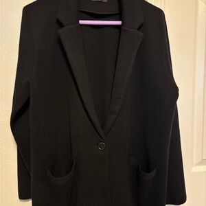 One button black Knit Cardigan